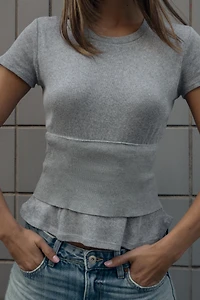 DOUBLE KNIT CORSET T-SHIRT