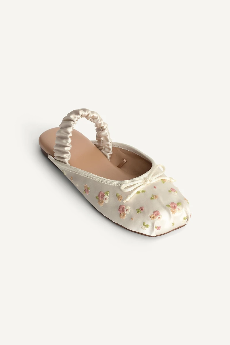 LIMITED EDITION EMBROIDERED SLINGBACK FLATS