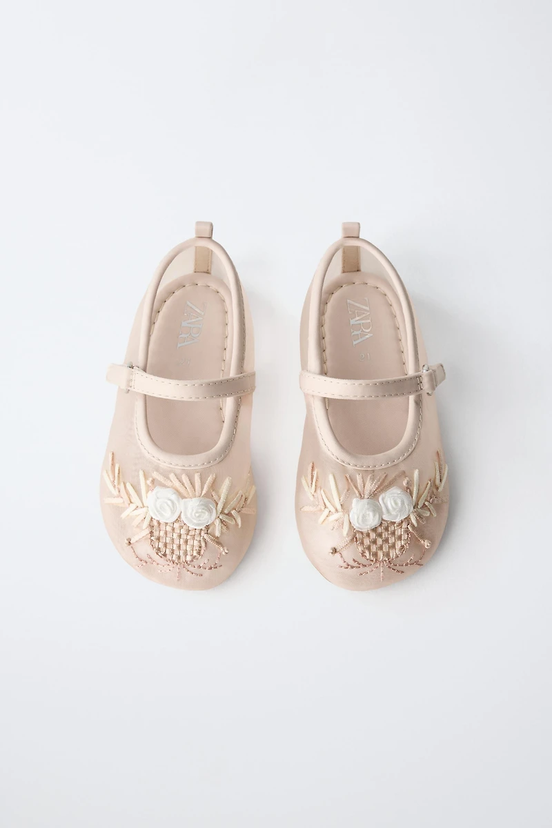 ORGANZA FLOWER BALLET FLATS