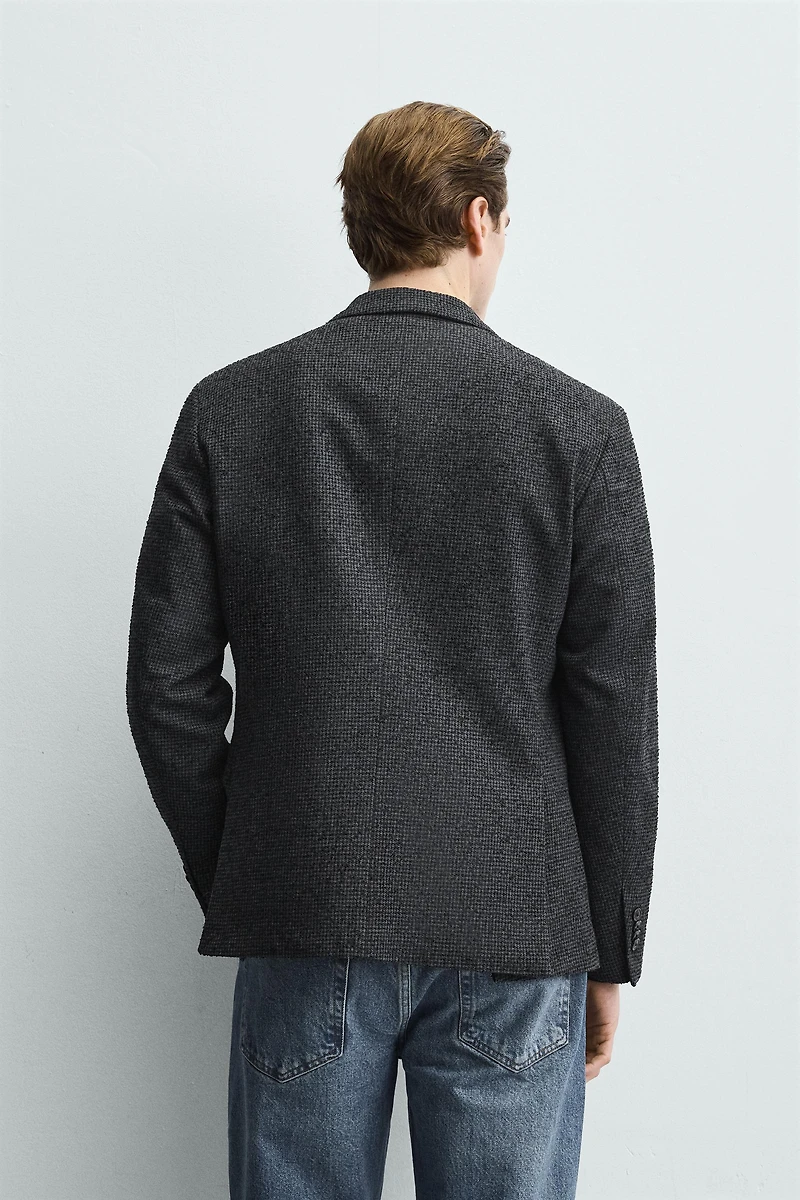 BOUCLÉ HOUNDSTOOTH BLAZER