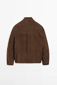 Blouson en cuir et daim