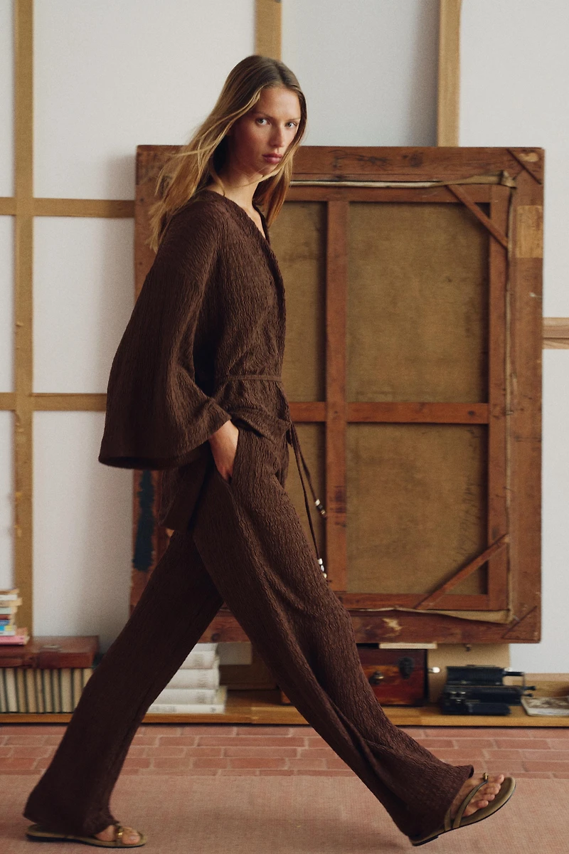 CRINKLED BELTED JACKET