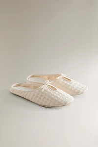 GINGHAM MULE SLIPPERS
