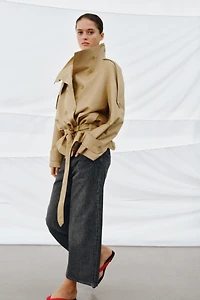 ZW COLLECTION MID-RISE STRIPED CULOTTE JEANS