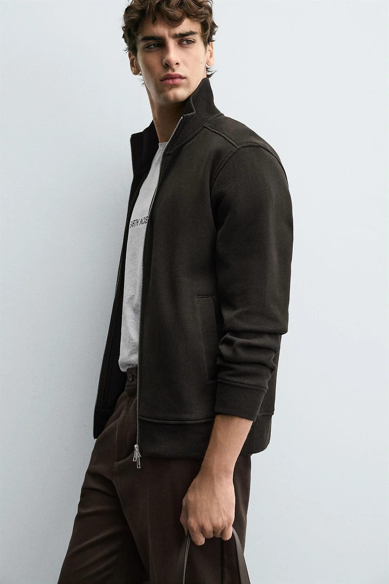 RIBBED ZIP JACKET