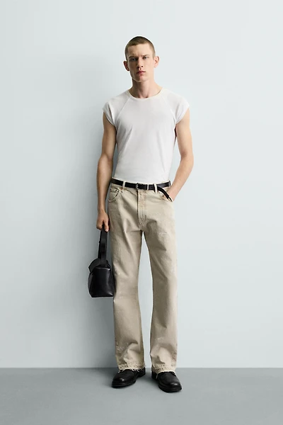 SPLASH EFFECT FLARE FIT JEANS