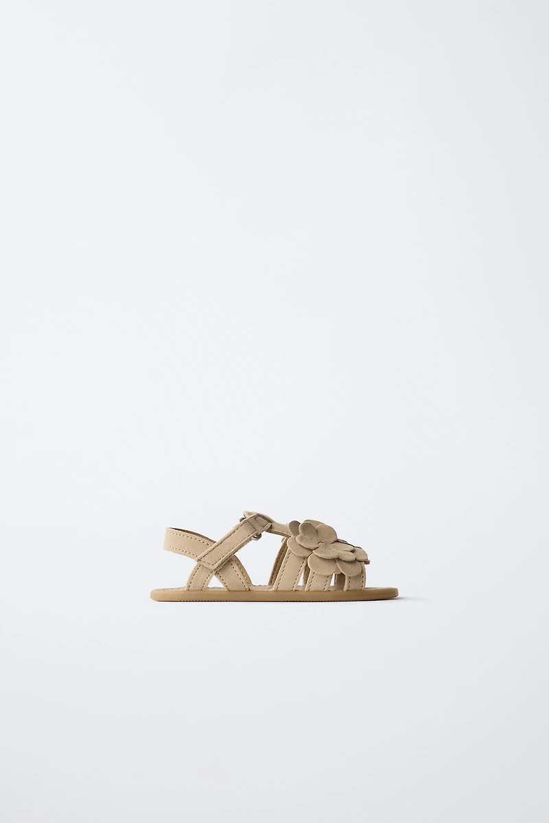 FLORAL LEATHER SANDALS
