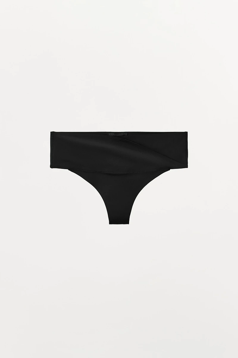 CROSSOVER WAIST POLYAMIDE BLEND THONG