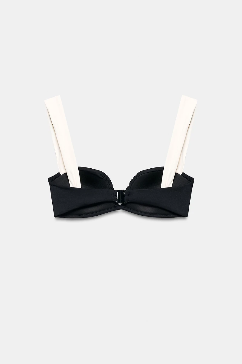 CONTRAST STRAP BIKINI TOP