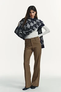 PLAID FLARE PANTS