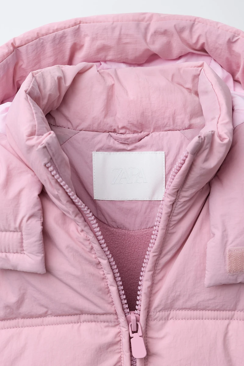 VESTE REMBOURRÉE À CAPUCHE DÉPERLANTE