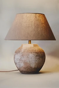 LARGE ANTIQUE FINISH CERAMIC TABLE LAMP