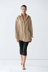 Striped shirt with button detail