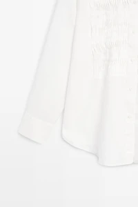 Chemisier avec plastron 100 % lin