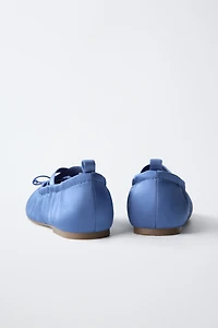 SATIN-EFFECT BALLET FLATS