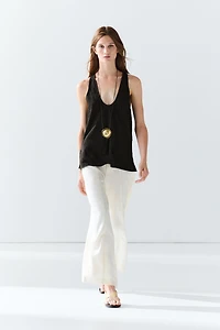 Flowing top with embroidery