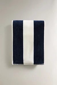 SERVIETTE DE PLAGE VELOURS RAYURES LARGES