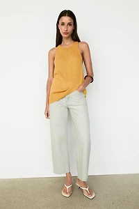 Sleeveless knit halter top