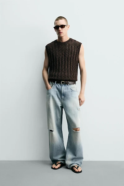 OPENWORK KNIT TANK TOP