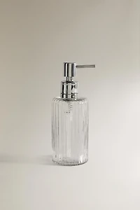 DISTRIBUTEUR SAVON VERRE RELIEF ET MÉTAL