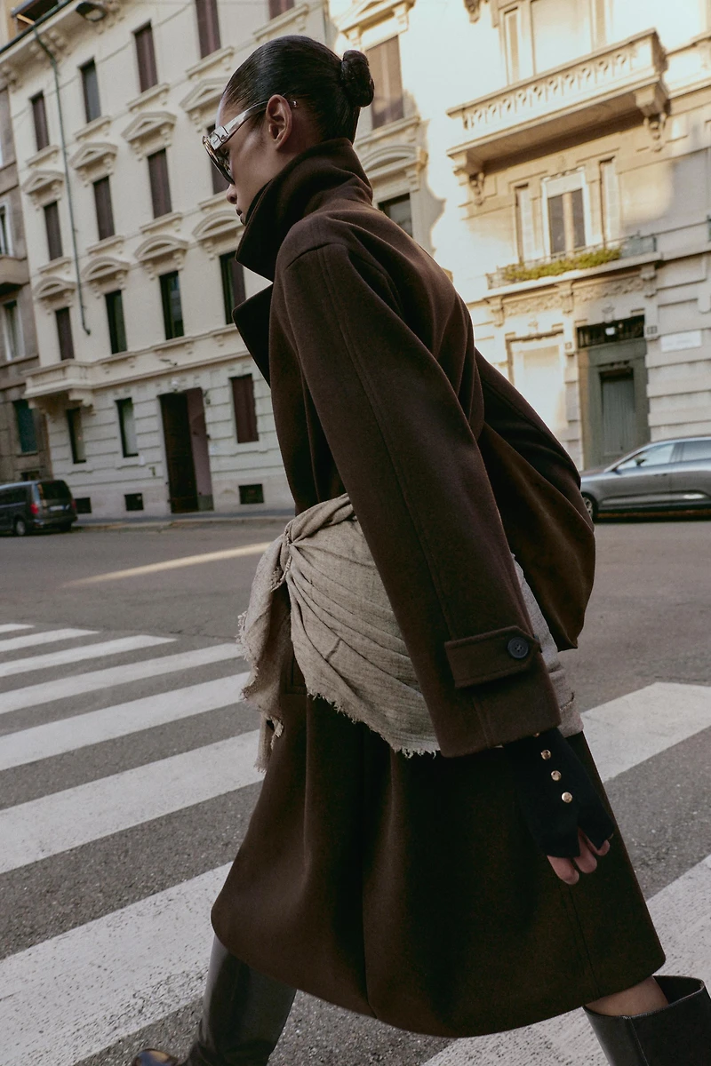 FRINGED WOOL SCARF