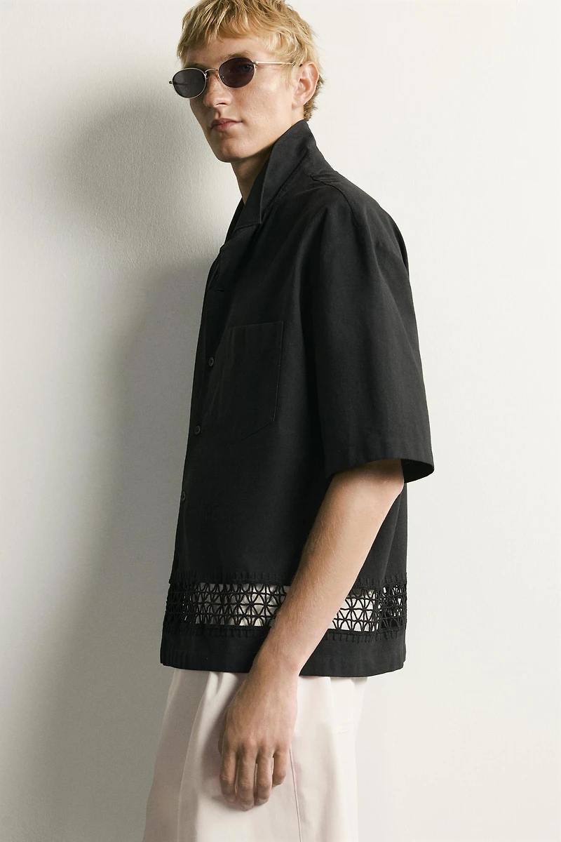 RELAXED FIT SHIRT WITH CONTRAST TRIM