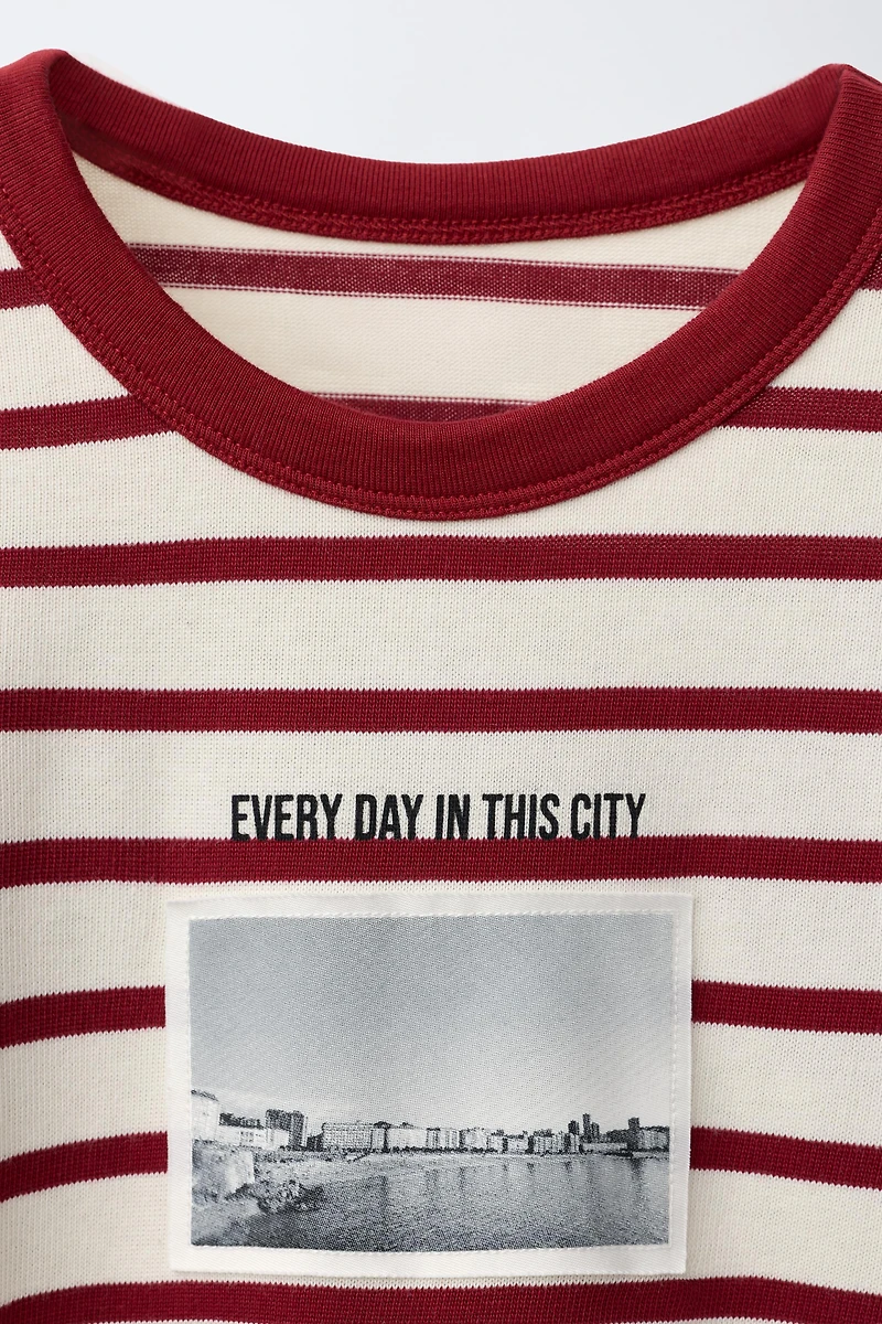 T-SHIRT A RAYURES VILLE CORUÑA