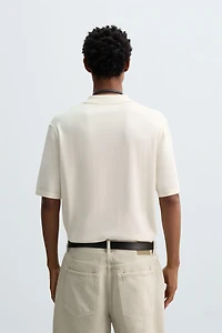 COTTON BLEND KNIT POLO SHIRT