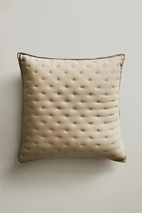 QUILT CUSHION COVER WITH QUILTED DOTS