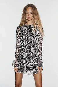 ANIMAL PRINT TULLE DRESS