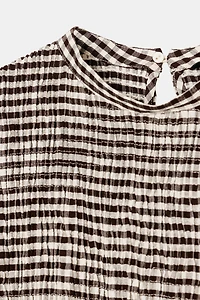 GINGHAM SMOCKED TOP
