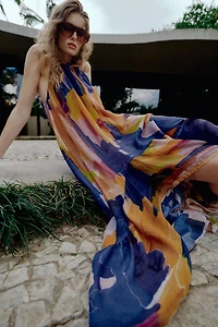 ROBE IMPRIMÉE BAS ASYMÉTRIQUE
