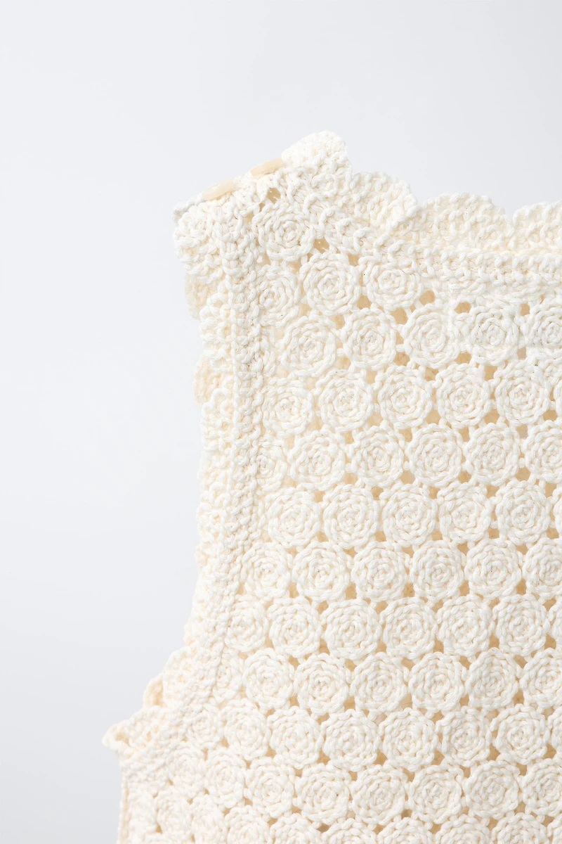 HEART CROCHET KNIT TOP