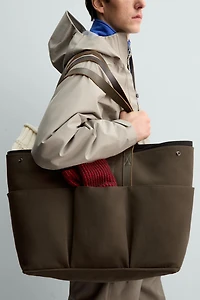 LEATHER DETAIL SHOPPER BAG AARON LEVINE X ZARA