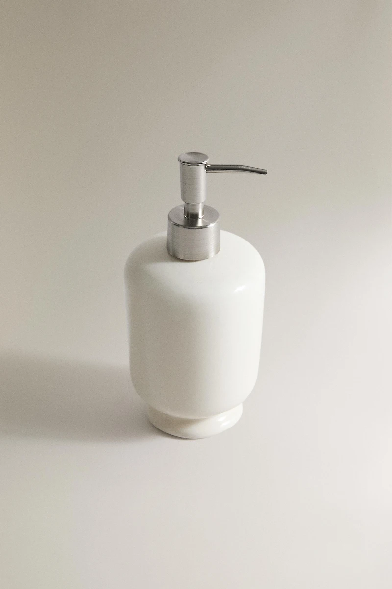 CREAM CERAMIC SOAP DISPENSER