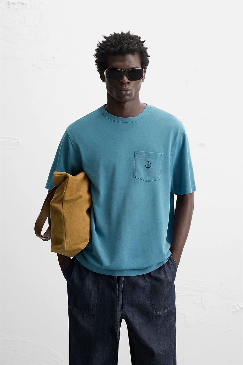 EMBROIDERED PIQUÉ T-SHIRT