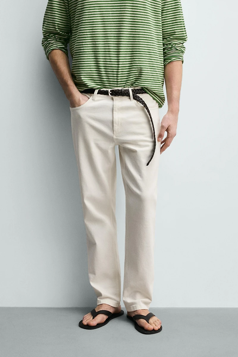 LOW-RISE STRAIGHT FIT PANTS