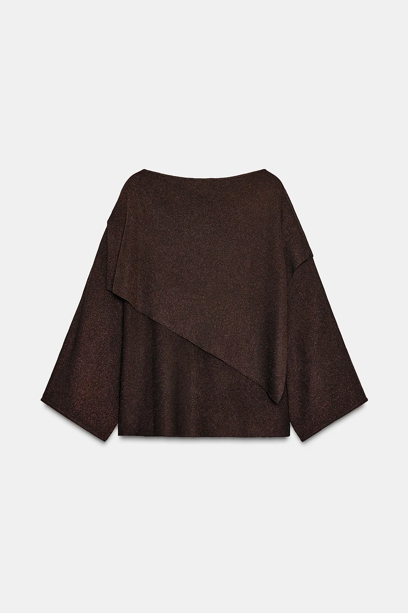 METALLIC THREAD CAPE JUMPER