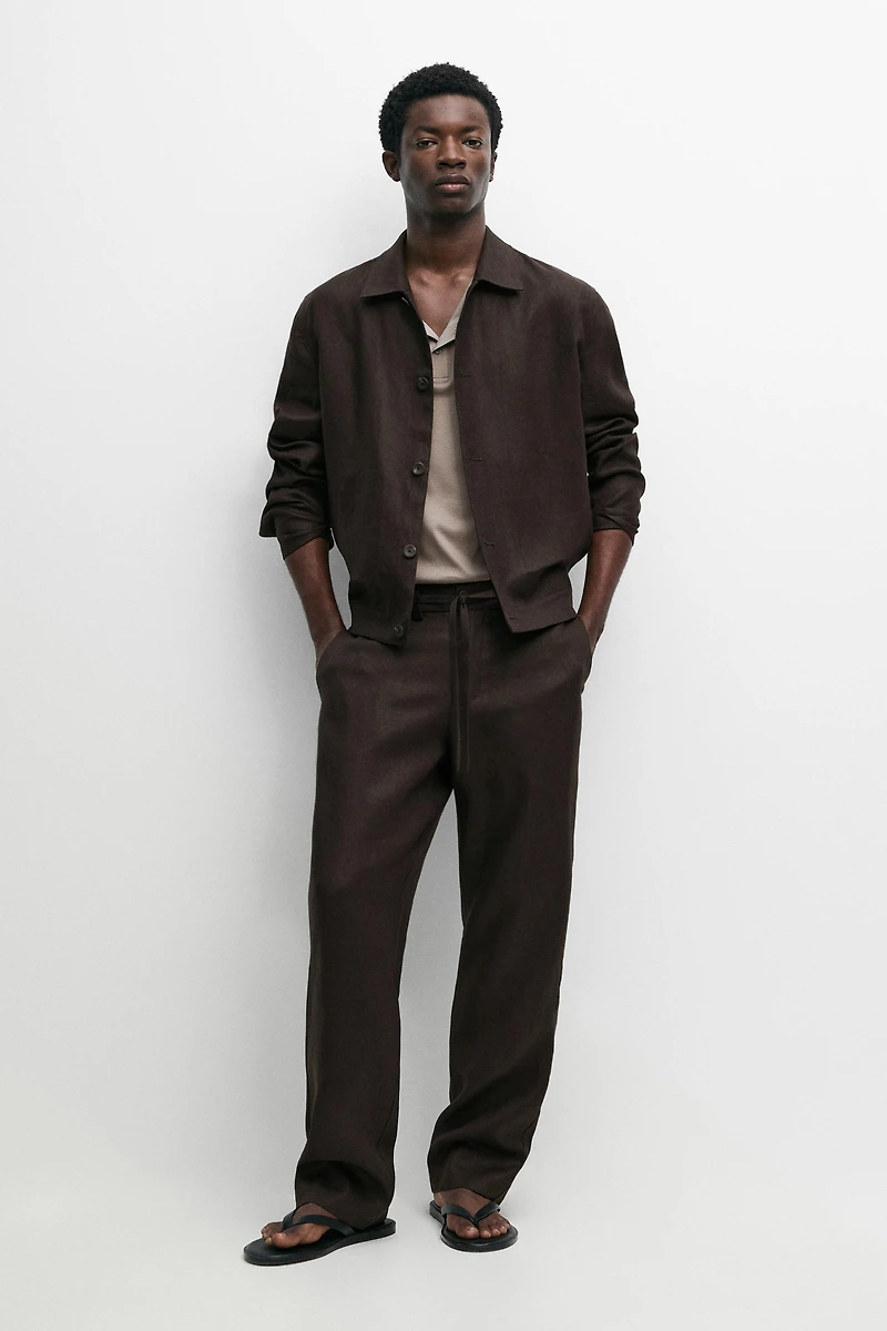 Total look 100% linen pants