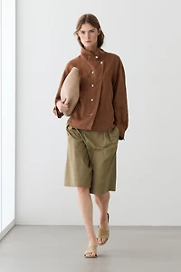 100% linen snap-button shirt