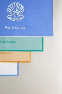 MARINE EMBROIDERED COCKTAIL NAPKINS (SET OF 4)