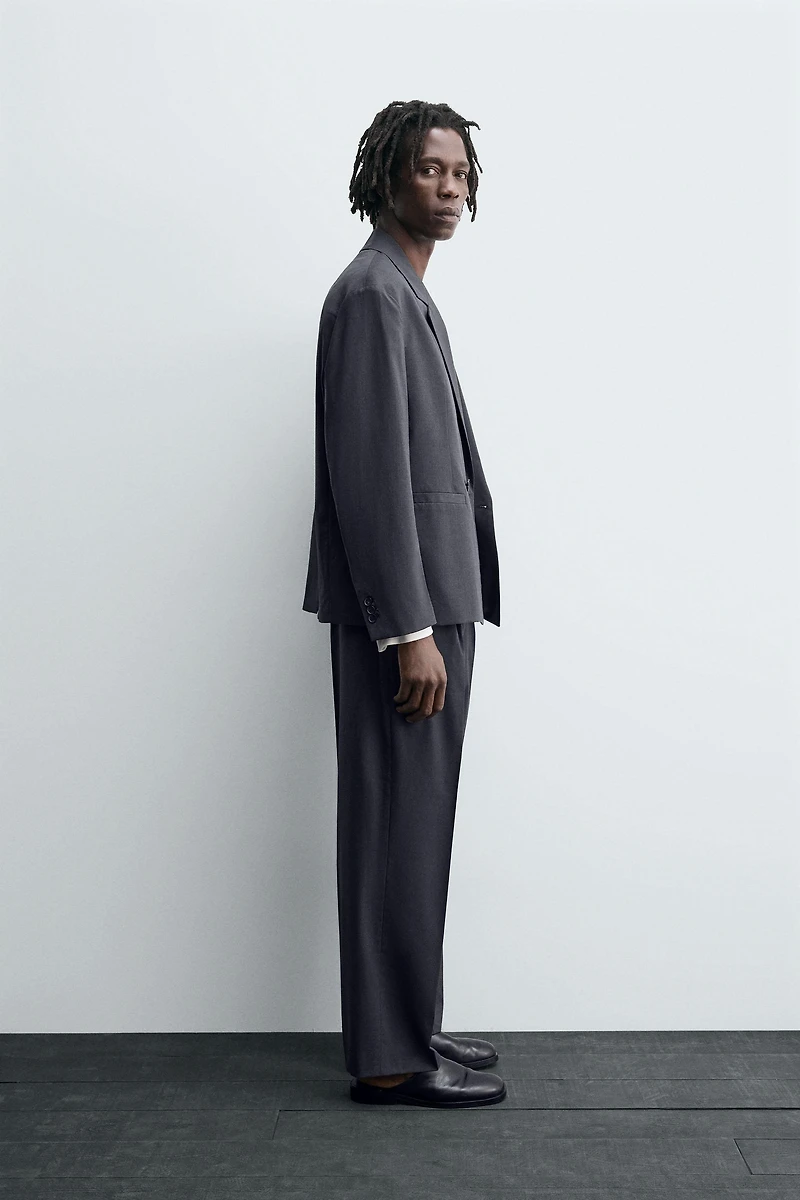 PLEATED SUIT PANTS