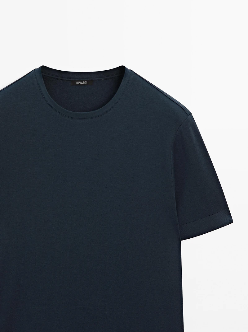 T-shirt finition bord-côte 100 % coton