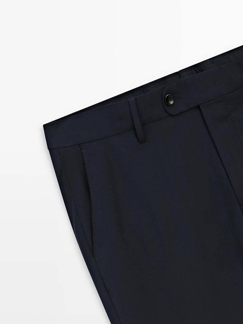 Wool blend suit trousers