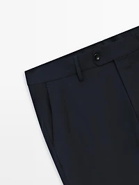 Wool blend suit trousers