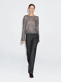 High-waist straight-leg jeans