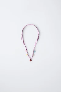 GINGHAM BEAD NECKLACE