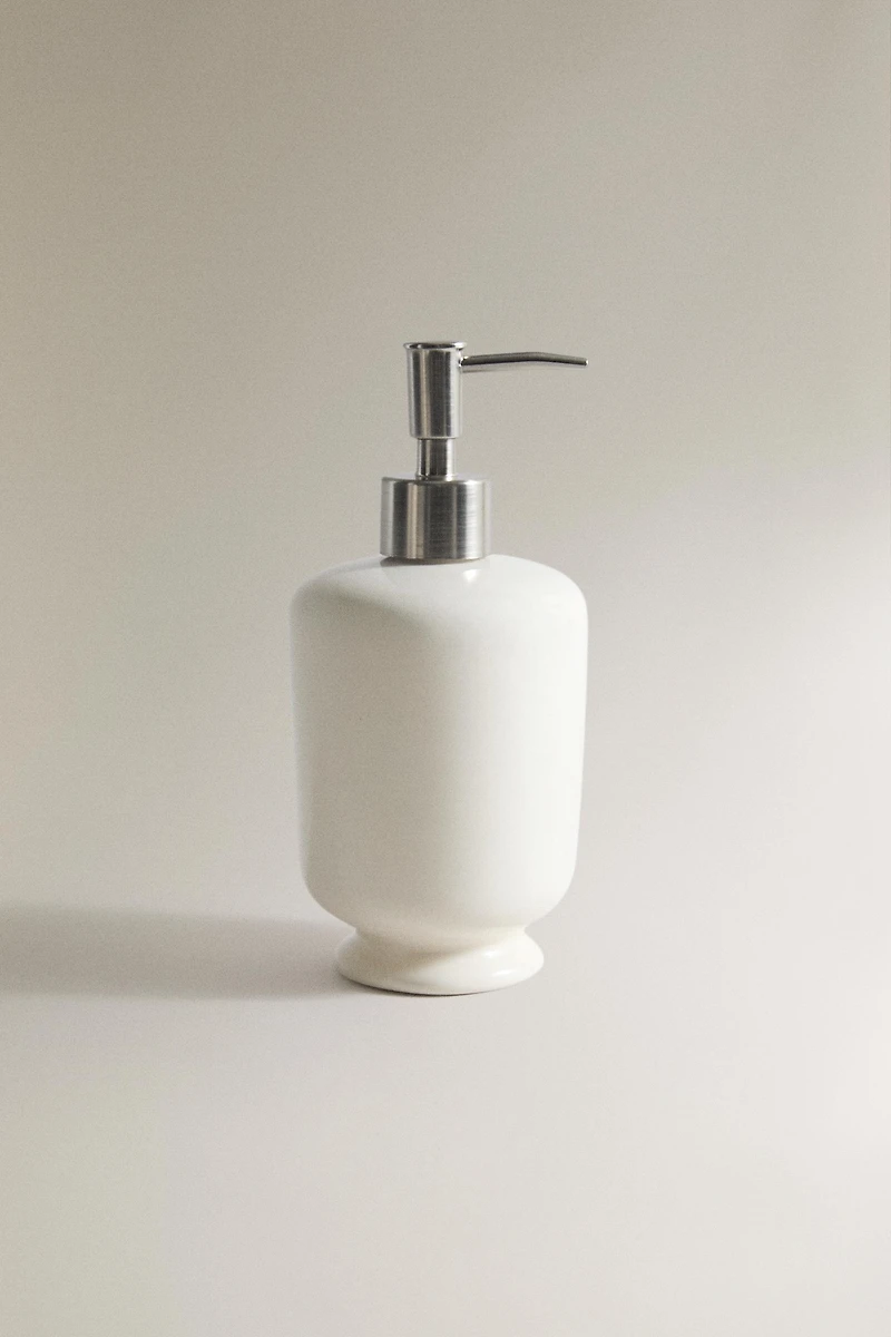 CREAM CERAMIC SOAP DISPENSER