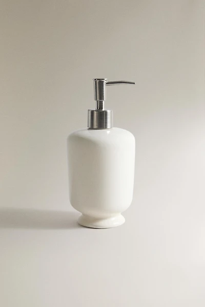 CREAM CERAMIC SOAP DISPENSER