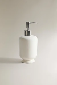 CREAM CERAMIC SOAP DISPENSER